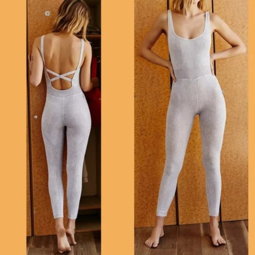 Free People Movement Good Karma Onesie/Jumpsuit Ice Grey